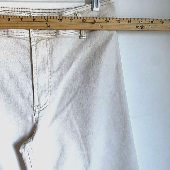 Articles Of Society Cropped Wide Leg Jeans 8/29 Ivory Mid Rise Relaxed Raw Hem - Picture 3 of 13